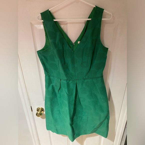 J Crew light corduroy green a line dress with pockets size 14 - Picture 1 of 7